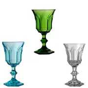 Mario Luca Giusti Victoria Albert Set of 3 Goblet Green - Clear - Turquoise
