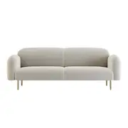 MIUZ 180cm Modern Nordic Sofa Large Double 2-3 Seater Couch Lounge Seating - White Velvet Fabric