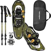 [Retrospec] Drifter 21/25/30 Inch Snowshoes & Trekking Poles Bundle for Men, Women, and Youth - Durable All Terrain with Adjustable Binding, Carry Bag and Lightweight Aluminum Walking & Hiking Poles