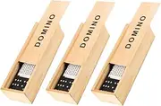 CVUTOVO 3 Sets Black Wooden Dominoes Set Educational Stacking Blocks for Travel Friendly Domino Board Game with Storage Case Indoor Outdoor Fun