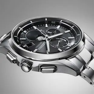 【CITIZEN 星辰】ATTESA 月相電波鈦金屬腕錶- 男錶 41.5mm 禮物 手錶(BY1001-66E)