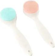 HONMEET 2PCS Face Brush Manual Facial Cleansing Massage Brush for Women Non Slip Design Random Colors for All Ages Random Color