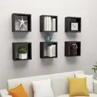 NNEVL Wall Cube Shelves 6 pcs Black 30x15x30 cm