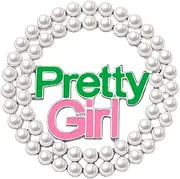 [HUSURU] Pink Green Silver Soror Pearl Pretty Girl Lapel Pin Brooch Pin Greek Letters Sorority Brooches Members Gifts Jewelry, Metal