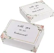Bridesmaid Proposal Box Set of 6, 1 Maid of Honor Proposal Box and 5 Will You be My Bridesmaid Boxes for Bridesmaid Gifts