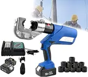 Battery Powered Crimper Eletric Crimper Pressure Sensor, Hydraulic Crimping Tool Electrical Terminal Cable Wire Tool Kit 360° Electrical Wire Connectors,400