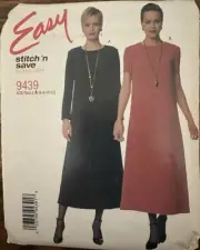McCall's easy stitch 'n save pattern 9439 Misses' Dress size 6, 8, 10, 12 uncut