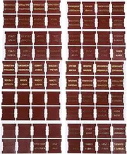 TEHAUX Bible Tabs Leather Laminated Bible Tabs 10 Sheets Bible Study Tab Old and New Testament Bible Book Index Tabs Stickers Bible Journaling Supplies Light Brown