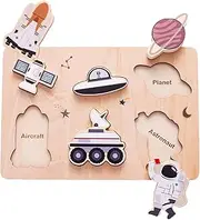 Match Puzzle Game | Wooden Educational Learning Toy | Travel Matching Puzzle Board, Brain Teaser Game for Kids