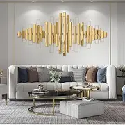 3D Modern Style Gold Metal Wall Decoration, light Luxurious wall hanging Living Room Decoration for bedroom hotel housewarming birthday gift