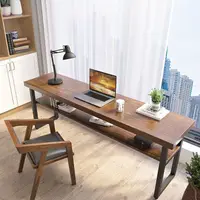 在飛比找蝦皮購物優惠-台式電腦桌 雙層書桌 桌子 北歐雙層電腦桌 實木電腦桌 陽台