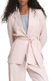$525 - Rag & Bone Cameron Linen Blend Belted Mulberry Blazer Size 6