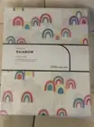 West Elm Pottery Barn Kids Organic Rainbow Queen Sheet Set NWT Modern Pink Multi
