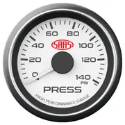 SAAS Oil Press Gauge 0-140psi 52mm White Muscle Series SG-OP52W
