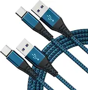 SEYIIRE USB c Cable ，2-Pack 3ft USB a to Type c Charger Fast Charging high Speed Nylon Cord Compatible with Samsung Galaxy A20, S20 S10 Plus S10E, Note 8, Moto, LG(Blue)