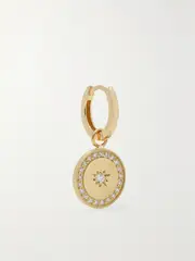 [Andrea Fohrman] Andrea Fohrman - 18-karat Gold Diamond Single Hoop Earring - One size One size Gold