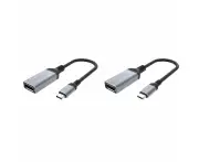 2x Cruxtec CTD8K-SG USB-C Male to DP 8K Cable Adapter 8K/DSC/HDR 15cm Space Grey