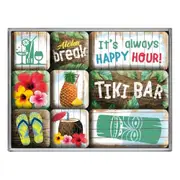 9pc Nostalgic Art Tiki Bar 2.2cm/4.5cm Magnet Set Kitchen/Home Fridge Decor