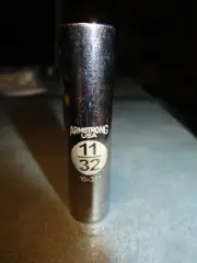 ARMSTRONG 11/32" 12Pt 1/4" Drive Deep Socket