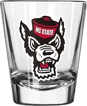 Logo Brands NCAA NC State Wolfpack 2oz Swagger Shot Glass – Sturdy Weighted Base, Chip-Resistant, Dishwasher Safe