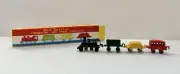 Old Fashioned Locomotive and Three Carriages Toy Metal Train Hand Painted Wheels