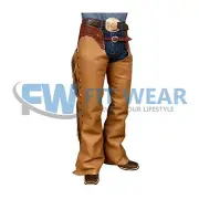 Original Leather Men Western Chap Rodeo Mountain Horse Ridder Cowboy Fringe Chap