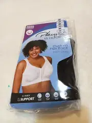 Playtex 18 Hour Bra Wirefree Front Close 4695 Full Coverage 38C Black NEW