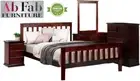 BANKSIA DOUBLE TIMBER BED FRAME WITH MATCHING FOOT IN WALNUT 35mm THICK SLATS