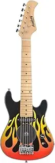 Academy of Music TY6016B Kids Electric Guitar Starter Set for Beginners with Built-in Amp and Accessories, Flames