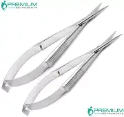 Micro Straight Eye Scissors Sharp/Sharp 4", 4.5" Castroviejo Ophthalmic Set of 2