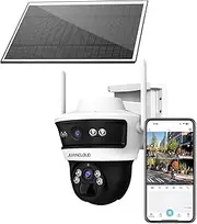 Juan Cloud WiFi Solar PTZ Security Camera, 3MP Dual Lens, 350° Pan 90° Tilt, 18000mAh Battery, 7W Solar Panel, Two-Way Audio, PIR Motion + Humanoid Detection, Night Vision, Outdoor IP66