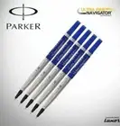 5x Parker Navigator Ultra Fine Roller Ball Refill (Blue)