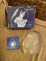 Cristal d'Arques Art Collection 24% Lead Crystal Rabbit Paperweight (b8)