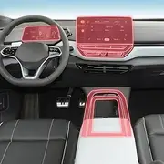 Car Interior Film Dashboard Piano Board Shift Center Console Anti-Scratch Transparent TPU Protection Film Accessories，for Volkswagen ID.4 X 21-2024 (Style for RHD)