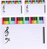 jojofuny 3pcs Staff Whiteboard Whiteboard Teaching Board Music Teaching Boards Writable Staff Card Practice Tool Piano Stave Cards Notation Tool Plastic