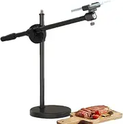 Overhead Phone Mount | LED Video Lighting Floor Stand Phone Holder | Selfie Light with Stand | Articulating Arm Camera Mount for Online Teaching, Life Photography