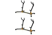2x Hercules Foldable Musical Instrument Stand for Double Alto Tenor Saxophone BK