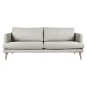 HomeStar Harper 3-Seater Modern Fabric Sofa Solid Timber Legs - Light Grey