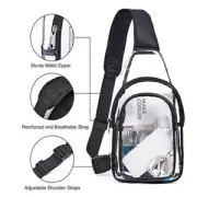 With Black Belt Crossbody Bag Large Capacity Transparent Purse Women Men