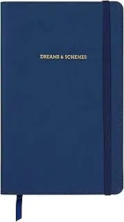 C.R. Gibson Blue Leatherette "Dreams and Schemes" Journal Notebook for Girls, 5.25" W x 8.25" L, 240