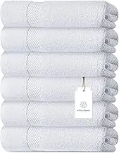 Luxury Hotel Hand Towels 100% Circlet Egyptian Cotton 16x30 Inches Set of 6 White