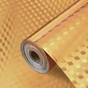 Yitexin Self Adhesive Peel and Stick Countertops 10 m(32.8 Ft), Oil-Proof & Waterproof Countertop Contact Paper, Removable Kitchen Wall Paper Cover for Cabinets Shelf Liner Backsplash (Gold)