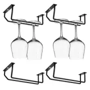 7 Inch Black Wine Glass Rack, Under Cabinet Wine Glass Holder, Metal Stemware...