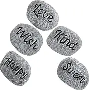 Outanaya Set of 5 Polished Stones Natural Pebbles for Aquariums Garden Landscaping Decorative Rocks for Planters