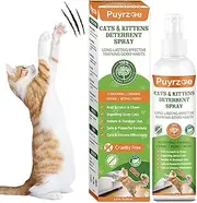 puyrzoe Natural Cat Repellent Spray, Kitten Cat Deterrent Spray Indoor Outdoor, Anti Scratch Cat Spray for Furniture, Sofas, Curtains, Plants, Cat Spray Deterrent to Keep Pet Off Limits Areas 200 ml