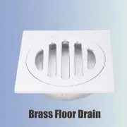 Chrome 85mm Square Floor Drain Tile Insert Shower Grate Round Outlet Waste Brass