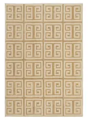 Thetis Textured Geometric Beige Washable Rug