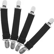 Garneck Universal Trouser Leg Holders 4pcs Metal Boot Clips Elastic Straps Windproof Pants Clips for Cycling and Hiking