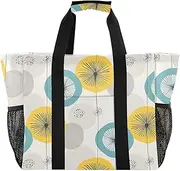 [sanluoli] Bag Foldable Beach Bag With Pockets Canvas Laundry Bag Travel, Dandelion Geometric Abstraction, 1 size