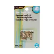 Dritz Upholstery Zipper Slides & Stops, Brass (6-Sets) (44232)